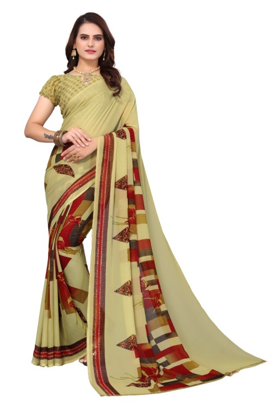 Fancy Georgette Printed Saree With blouse